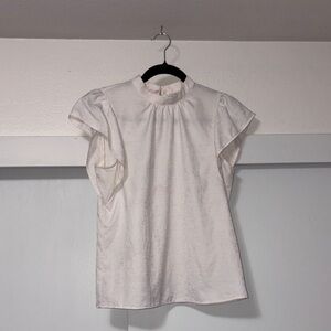 Nine West Cream Ruffle Sleeve Blouse